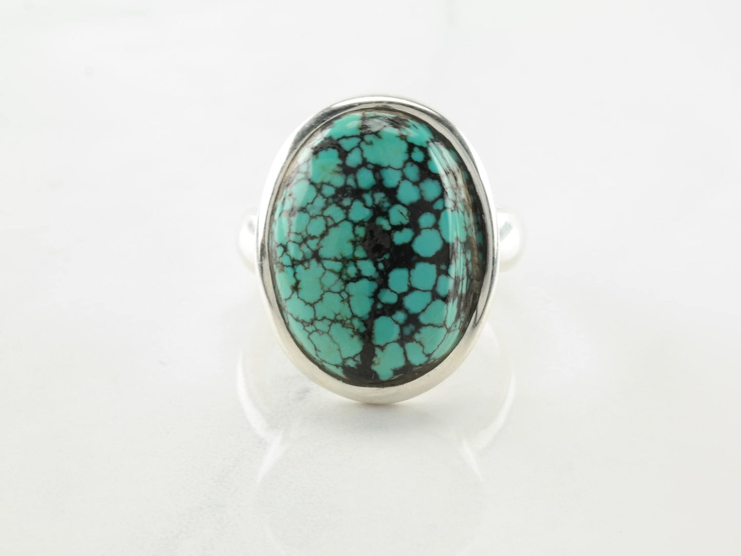 Southwest Spiderweb Turquoise Sterling Silver Ring