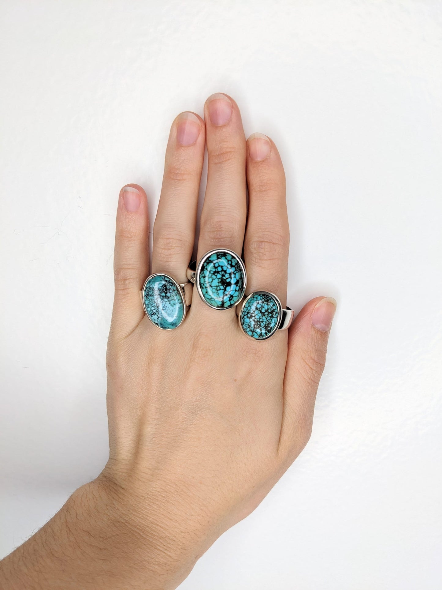 Spiderweb Turquoise Sterling Silver Ring